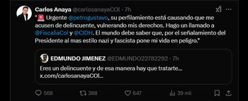 El excandidato al Concejo de Floridablanca aseguró que es víctima de ataques y amenazas tras el perfilamiento del presidente Gustavo Petro - crédito red social X