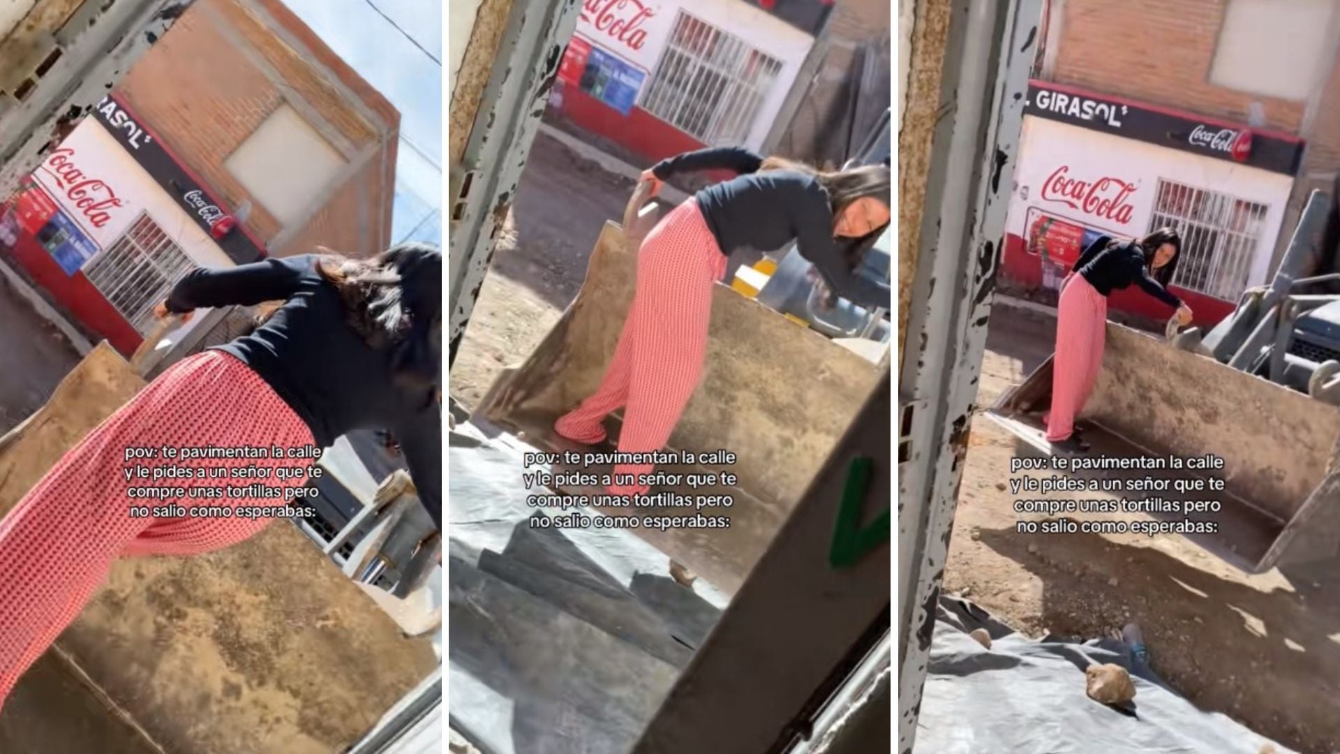 La joven documentó el momento en que un trabajador la ayudó a cruzar la calle.