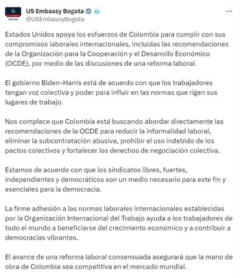 Estados Unidos apoya la reforma