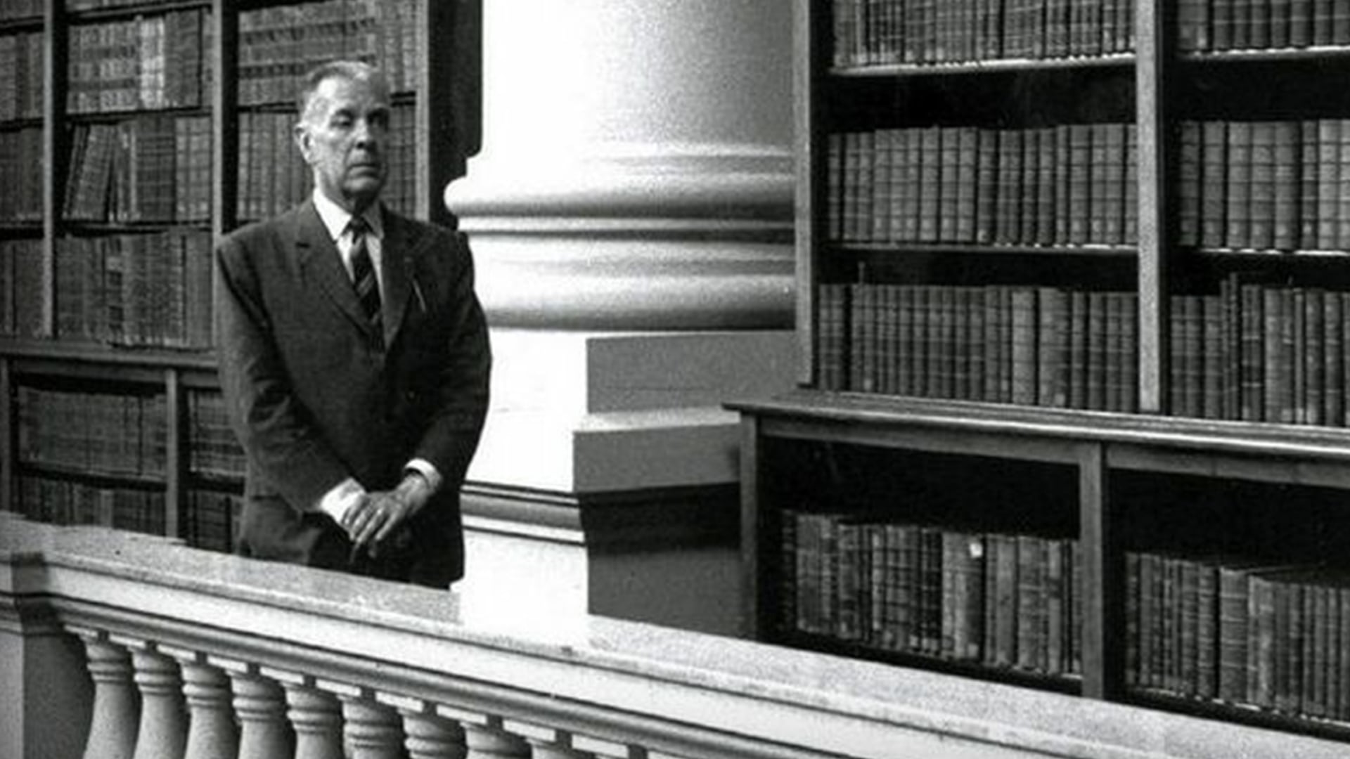 Jorge Luis Borges en la Biblioteca Nacional