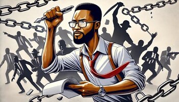 Un periodista nigeriano se muestra