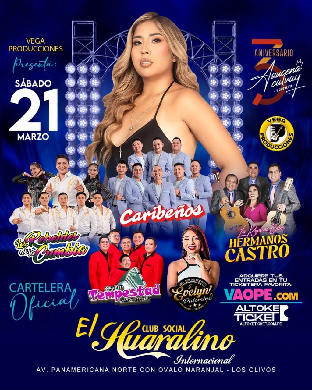 La cantante chiclayana compartirá escenario con Los Rebeldes de la Cumbia y Caribeños de Guadalupe en una noche llena de sorpresas.