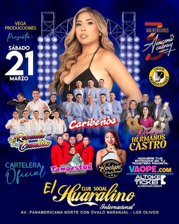 La cantante chiclayana compartirá escenario