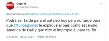 El presidente de Patriotas lanzó