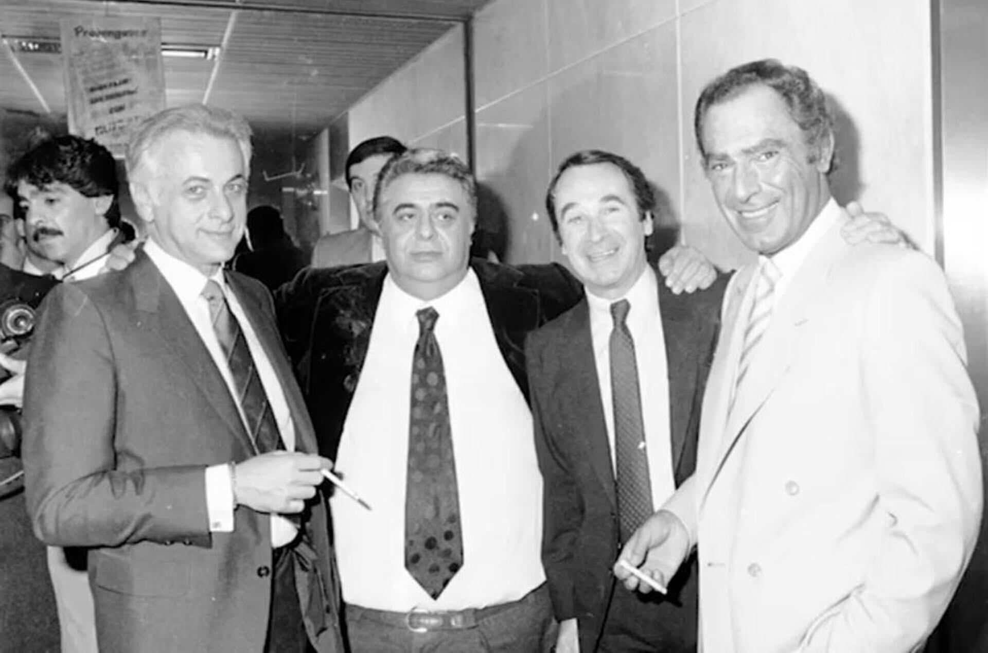 Calabró junto a Gerardo Sofovich, Jorge Porcel, Juan Carlos Altavista