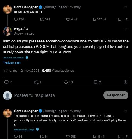 Otro de los temas que estarán fuera del setlist de Oasis es