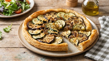 Receta de tarta de berenjena y zucchini, rápida y fácil