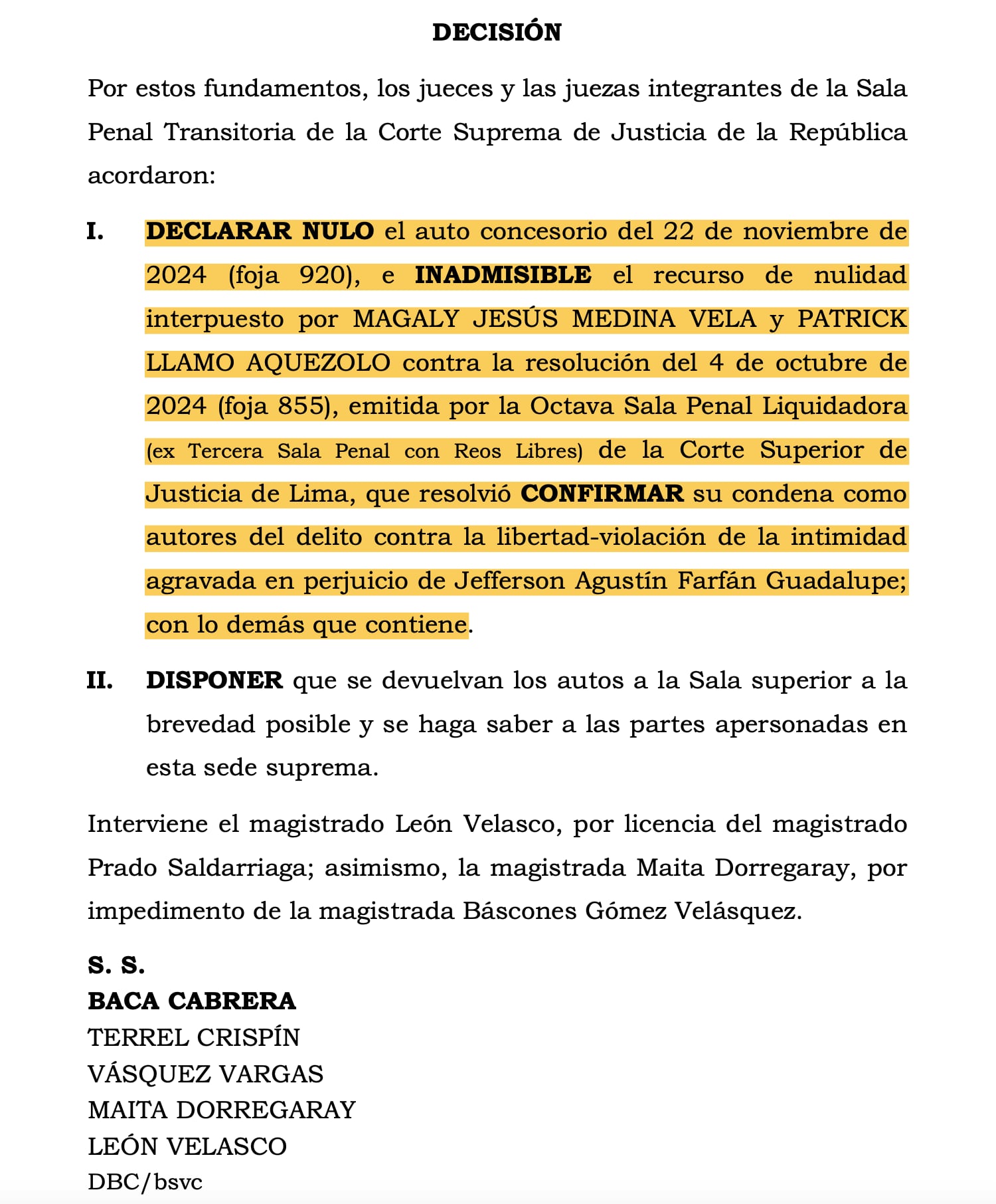 Corte Suprema declara nulo e inadmisible el recurso de Magaly Medina para anular condena por violación a la intimidad.