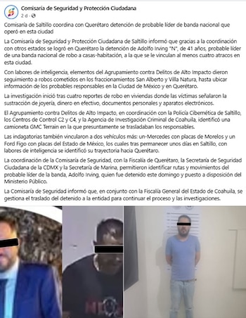 Adolfo Plata fue detenido en una plaza comercial de Querétaro luego de acudir a una supuesta cita para vender tarjetas coleccionables de Pokémon. (Facebook Comisaría de Seguridad y Protección Ciudadana Querétaro)