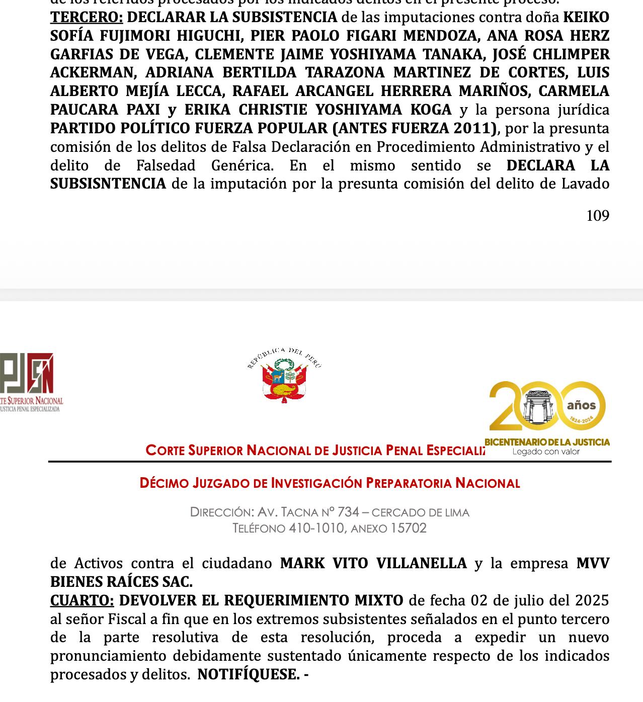 PJ no archiva cargo por lavado de activos contra Mark Vito