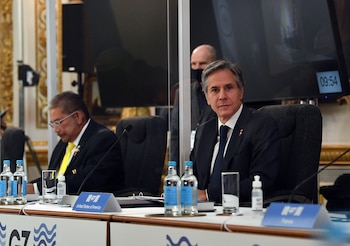 El Secretario de Estado Antony Blinken durante el G7 en Londres (Ben Stansall via REUTERS)