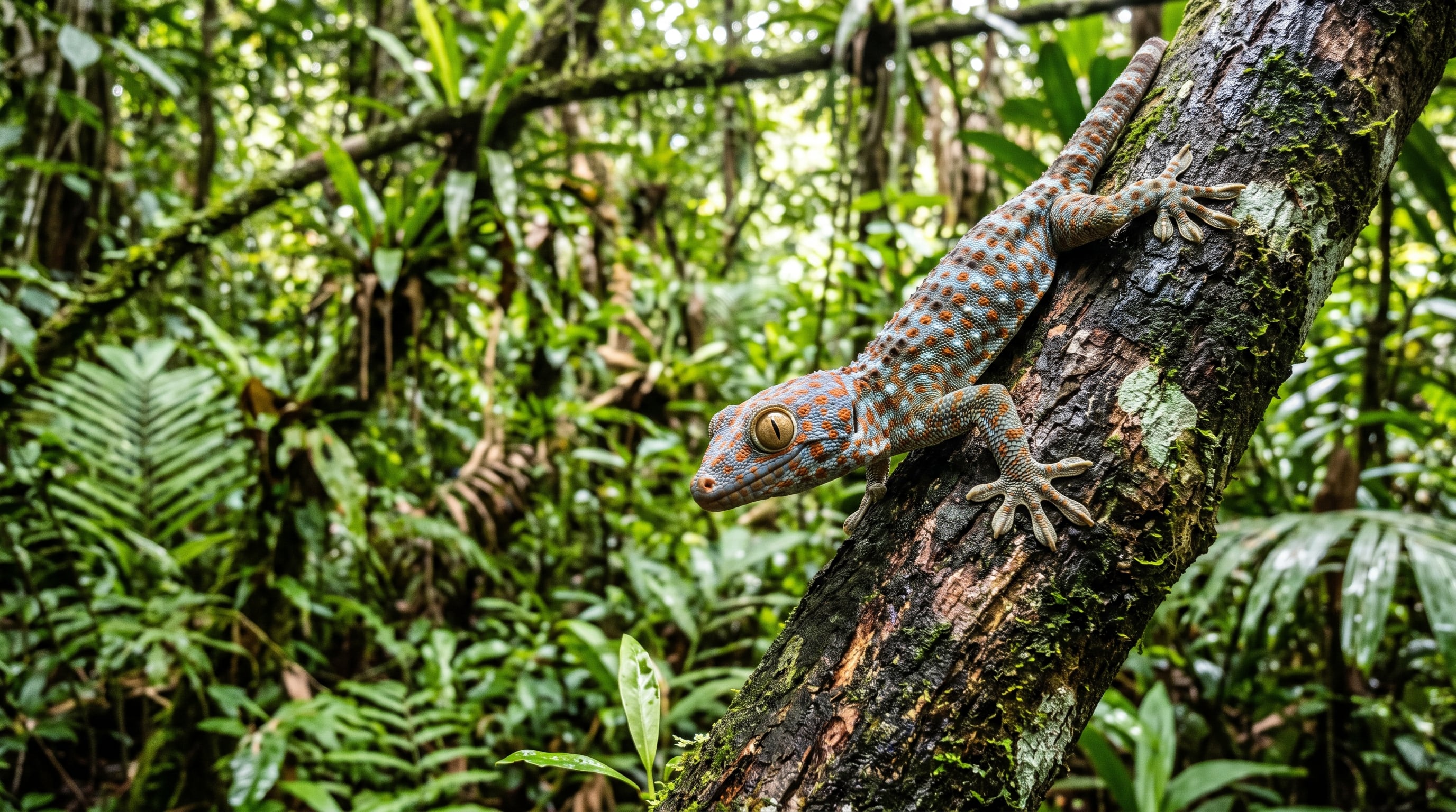 Las escamas de los geckos contienen queratina y presentan extensiones microscópicas que sustituyen la idea de una superficie lisa (Imagen Ilustrativa Infobae)