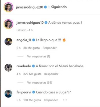 Cuadrado reaccionó a la publicación