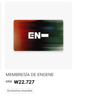 El costo de la membresía es de alrededor de 400 pesos mexicanos (Belift Lab/Weverse Shop/FB-/officialENHYPEN)