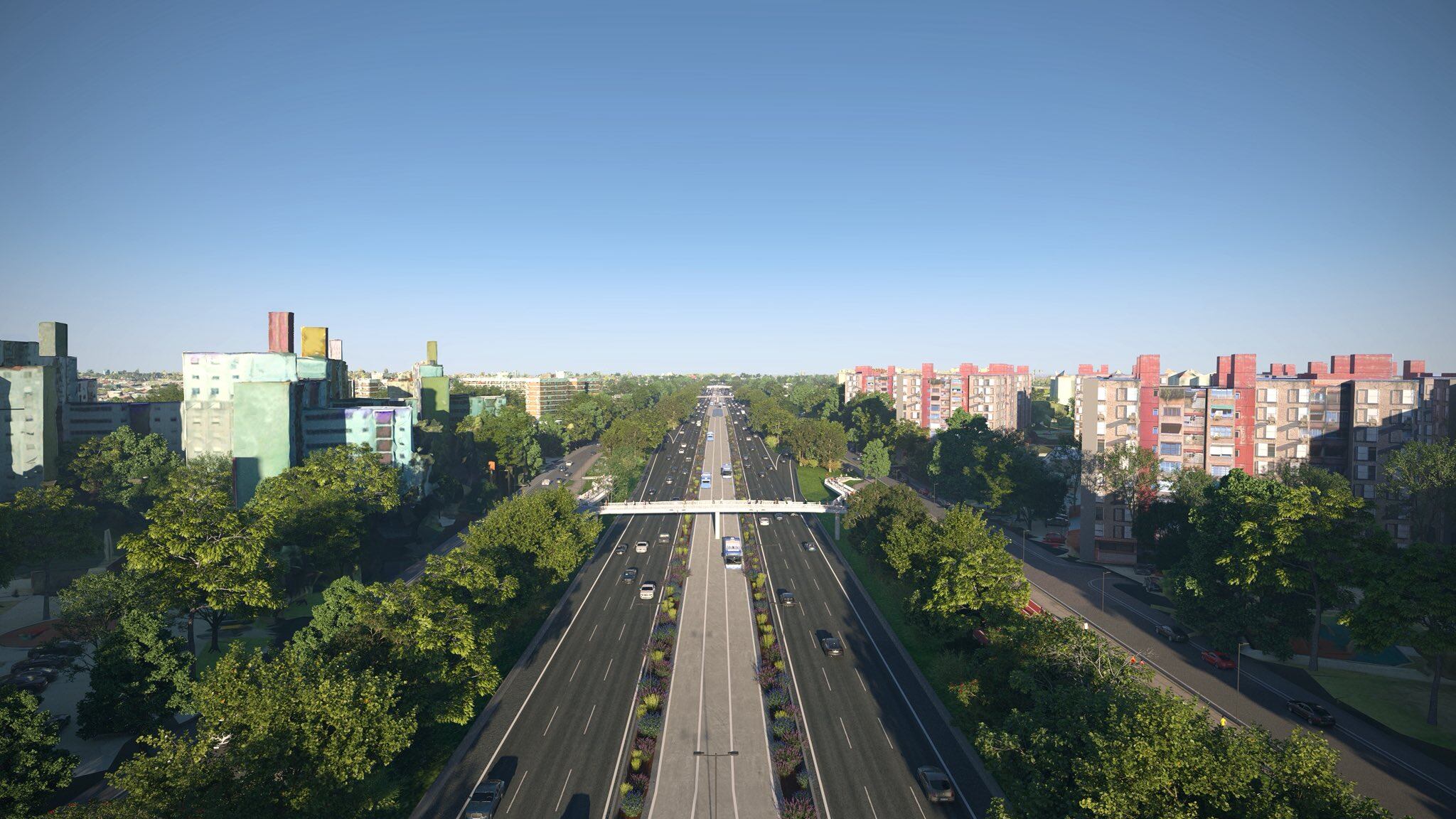 Se prevé que el metrobús esté operativo en 2027 y que conecte con el de la autopista 25 de Mayo (Foto: Twitter - Pablo Bereciartua)