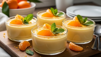 Posset de mandarina fácil: postre cremoso y refrescante sin horno