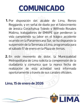 Lima de luto: suspenden Serenata