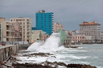 Vista de oleaje en el