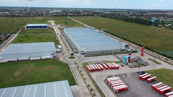 Una imagen aérea del predio