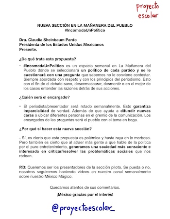 El desplegado para la presidenta