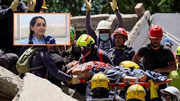 Diana Troncoso sobrevivió 30 horas bajo los escombros en Cali tras el terremoto y logró resistir hasta el rescate - crédito Sergio Acero/Reuters/Captura video