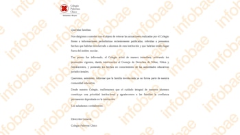 El comunicado del colegio Palermo