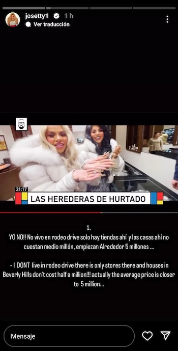 Josetty Hurtado tomaría acciones legales contra quienes hablan de sus lujos.