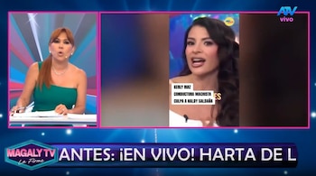 Kerly Ruiz llama “amante despechada” a Naldy Saldaña y Magaly Medina responde: “Increíble ver esto”. Captura: Magaly TV La Firme.
