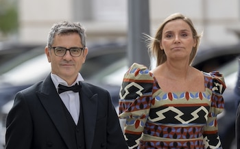 El ministro de la Presidencia, Justicia y Relaciones con las Cortes, Félix Bolaños, y la secretaria general para la Innovación y Calidad del Servicio Público de Justicia de España, Sofía Puente. (Alberto Ortega / Europa Press)