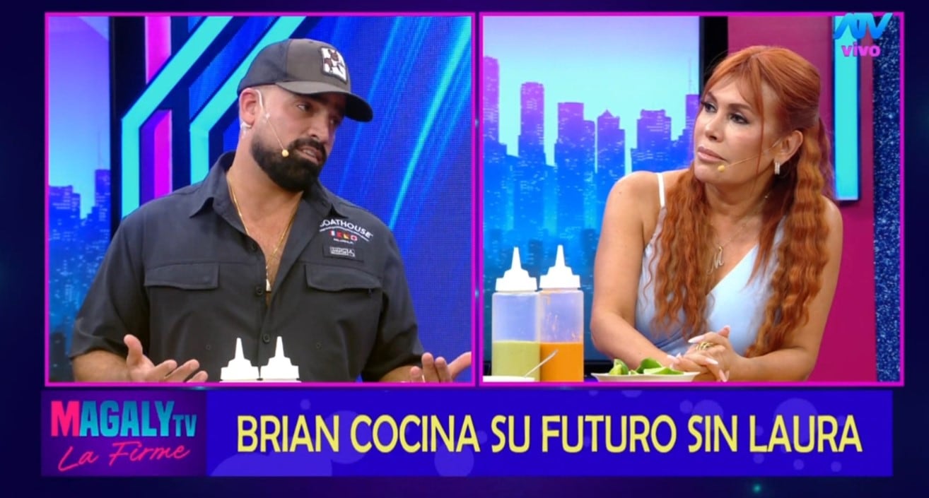 Tensión en vivo: Brian Rullán se defiende de comentarios sobre su trabajo y su separación de Laura Spoya. Infobae Perú / Captura TV - Magaly TV La Firme