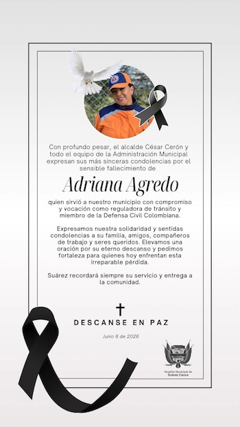 Alcaldía de Suárez rechazó el asesinato de la funcionaria y exigió justicia - crédito Alcaldía de Suárez / Facebook