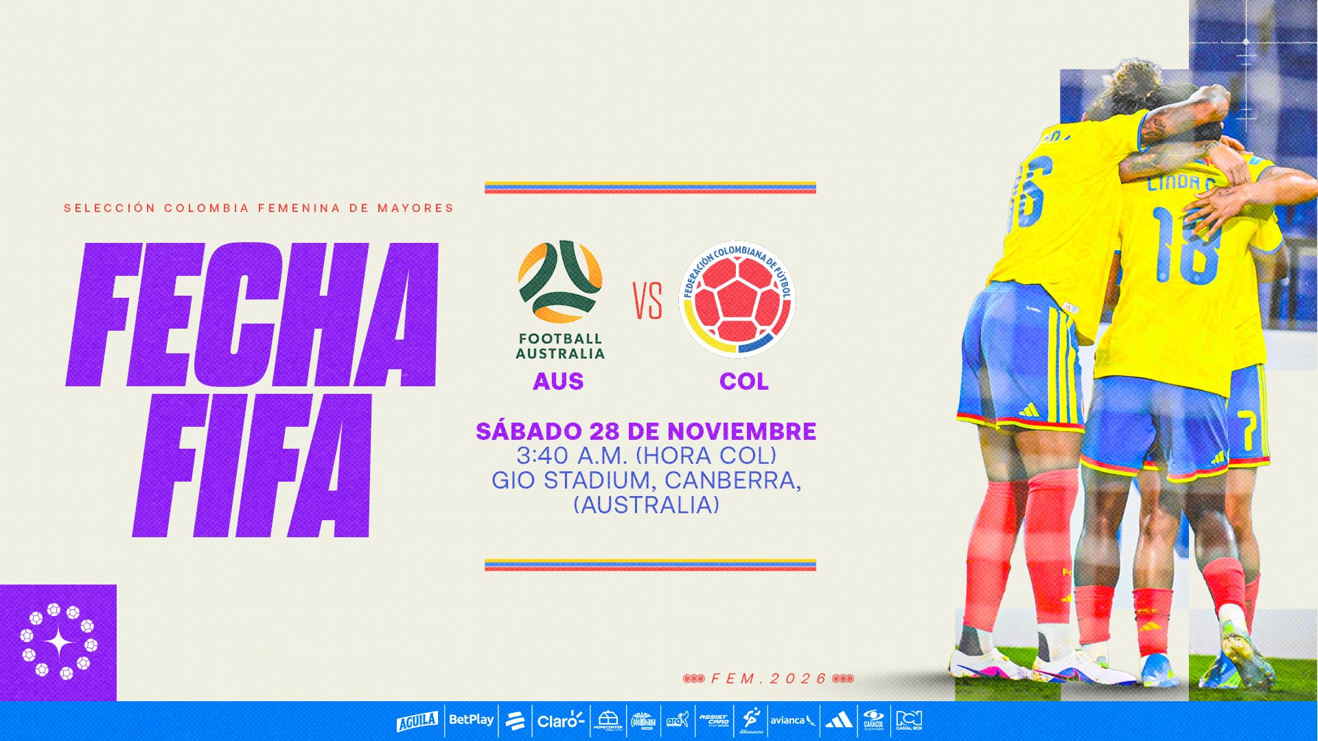 La serie amistosa en Canberra marcará apenas el segundo cruce entre la Selección Colombia femenina y Australia-crédito Federación Colombiana de Fútbol