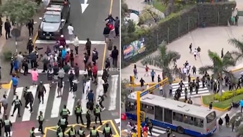 Tensión en la av. Arequipa: Policías se enfrentan a transportistas informales por el inicio del carril bidireccional del Corredor Azul