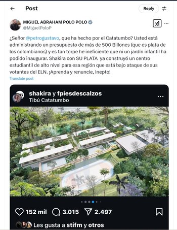 Miguel Polo Polo criticó al