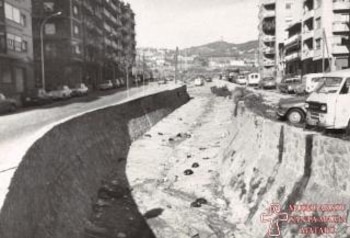 El Desviament de Mataró en 1972, cuando buena parte de la infraestructura todavía permanecía al aire libre. (Museu Arxiu de Santa Maria de Mataró)