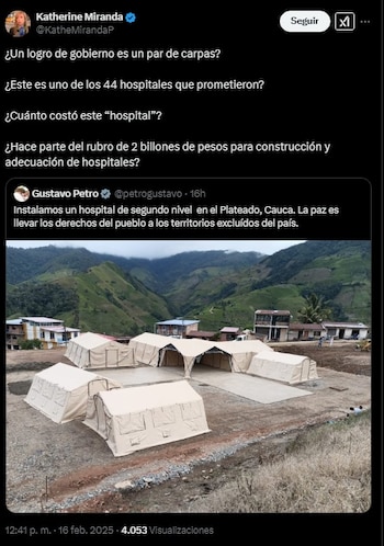 La congresista desestimó las instalaciones