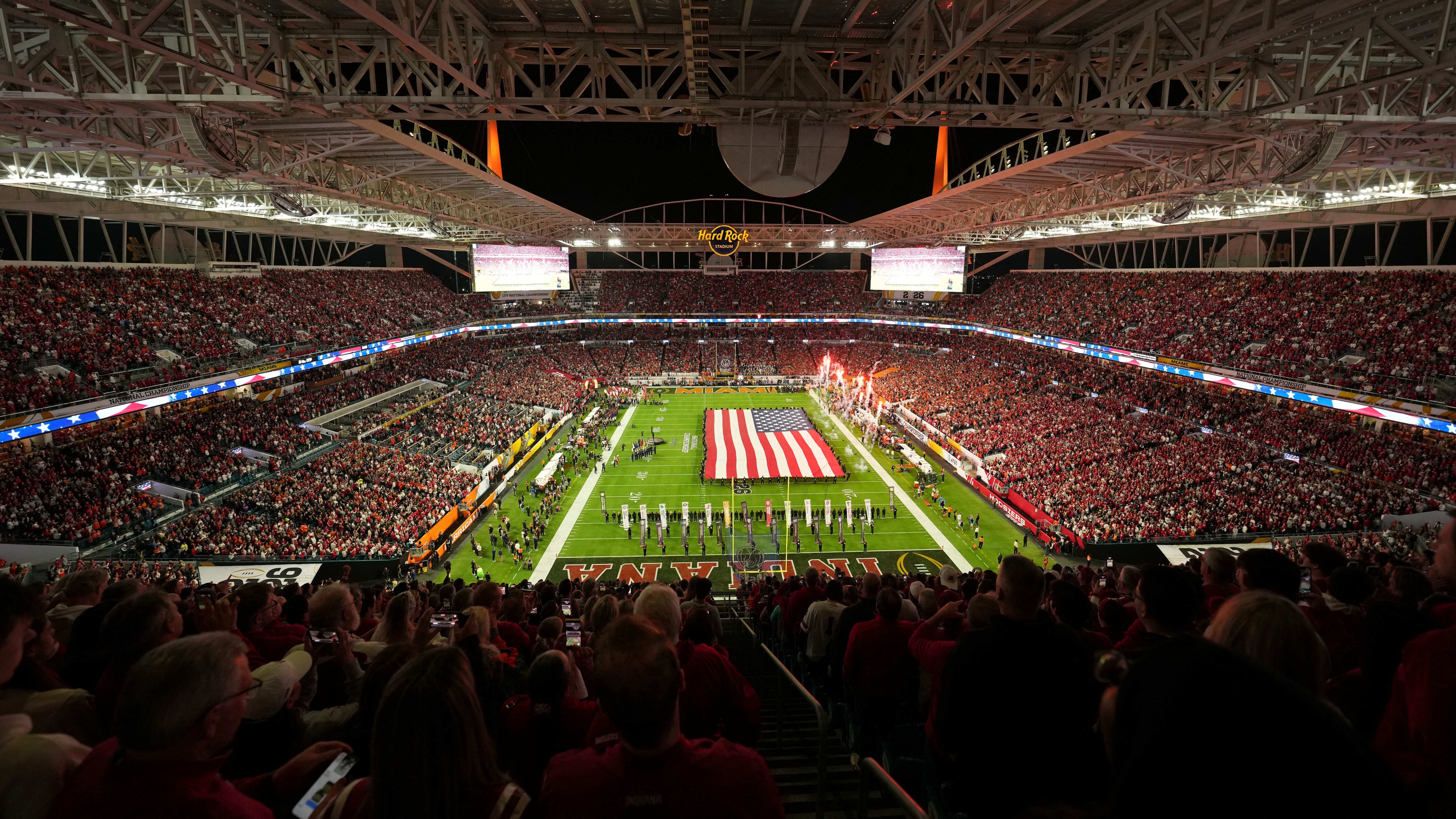 El Hard Rock Stadium será sede de partidos claves, incluidos octavos y cuartos de final, y el partido por el tercer puesto del Mundial 2026 (James Lang/Reuters)