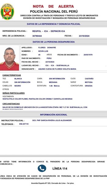 Ficha policial de denuncia por