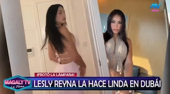 Lesly Reyna responde de qué vive en Dubái tras mostrar Lamborghinis, yates y joyas de lujo. Captura: Magaly TV La Firme.