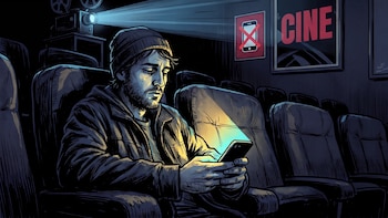 El uso de teléfonos celulares en las salas de cine - VisualesIA ScribNews