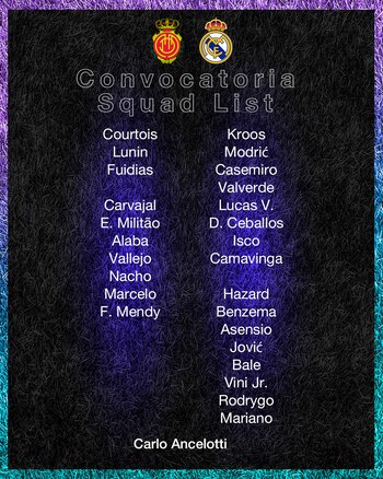 Convocados de Real Madrid para