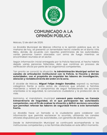 La Alcaldía de Maicao activó protocolos institucionales y convocó a un Consejo Extraordinario de Seguridad para enfrentar la crisis - crédito Alcaldía de Maicao