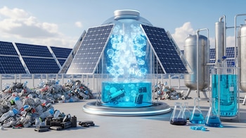 Así funciona el innovador panel solar que convierte residuos plásticos en hidrógeno limpio