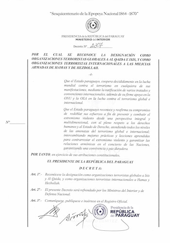 Decreto de 2019 firmado por