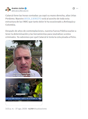 Andrés Julián Rendón vaticinó la suerte que le espera a "Calarcá"
