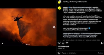 Metallica donó medio millón de