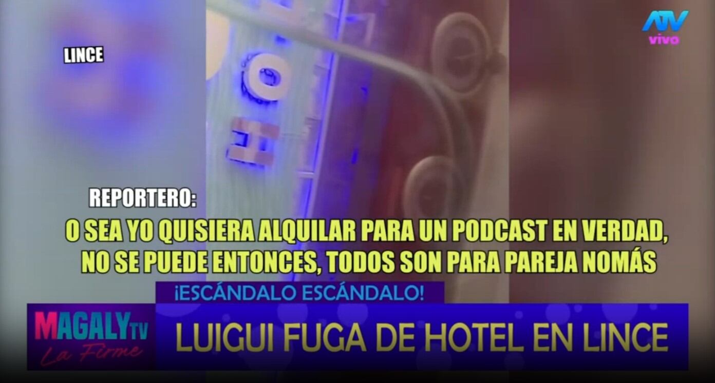 Luigui Carbajal es captado en hotel y su explicación genera más dudas que respuestas. Infobae Perú / Captura TV - Magaly TV La Firme