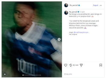 Florence Pernet fotografió los partidos del Mundial 2026 desde la pantalla de su televisor y acompañó sus imágenes con una frase que se volvió el eslogan no oficial del torneo, "No tengo acreditación, pero sí tengo mi TV y mi propia visión"