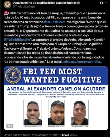 Canelón Aguirre es señalado como desarrollador del malware “Ploutus”, utilizado en ataques contra cajeros automáticos. (X @TheJusticeDept)
