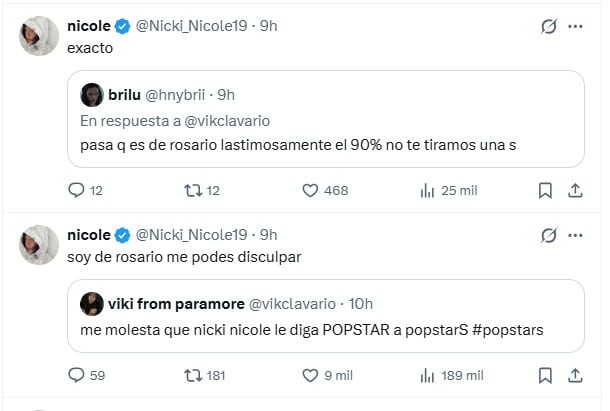 La cantante Nicki Nicole respondió en X a las críticas sobre la pronunciación de Popstars